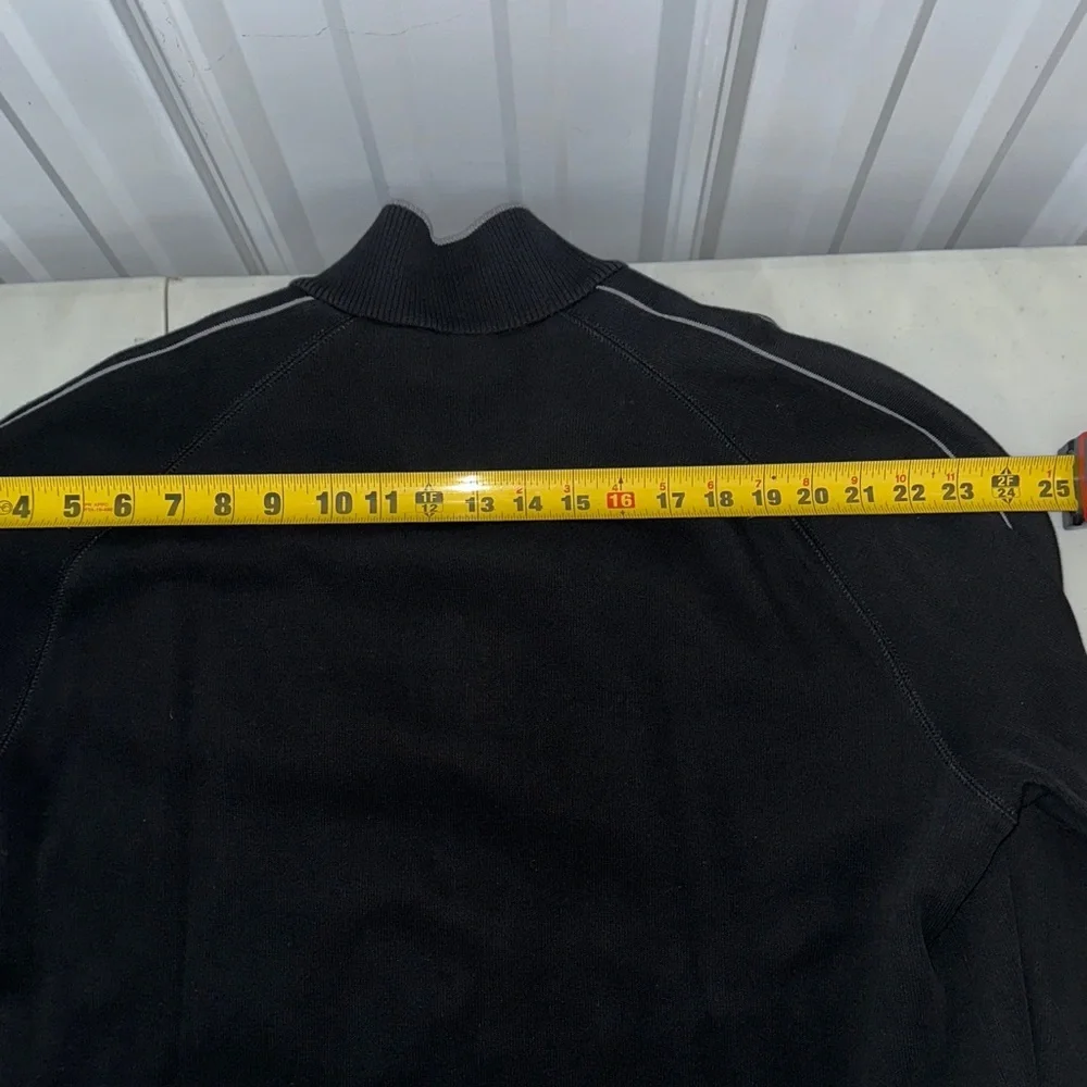 Hugo Boss Black Button-Up Sweater with Striped Collar